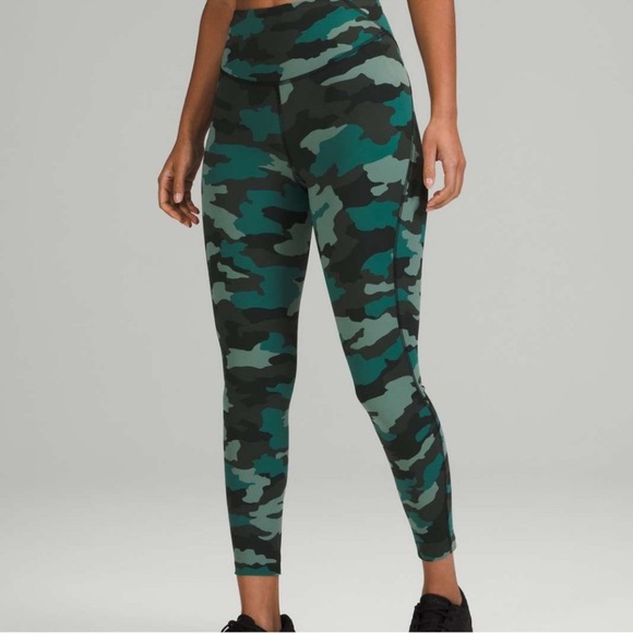 lululemon athletica Pants - NWOT Lululemon Base Pace HR Running 23” Heritage 365 Camo Tidewater Teal Multi 6